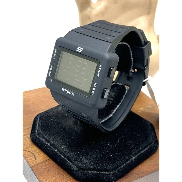 Skechers Men's Watch SR1077W Digital Sport Quartz Black Rubber Band 44mm - Picture 2 of 14